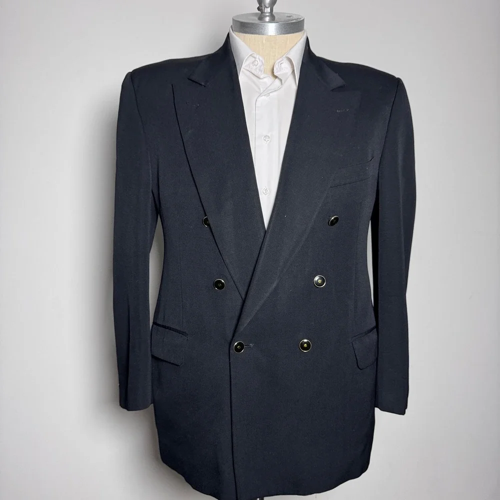 Brooks‎ Brothers 1818 Regent Blazer Mens 46XL Navy Solid Cotton 3-Button Jacket